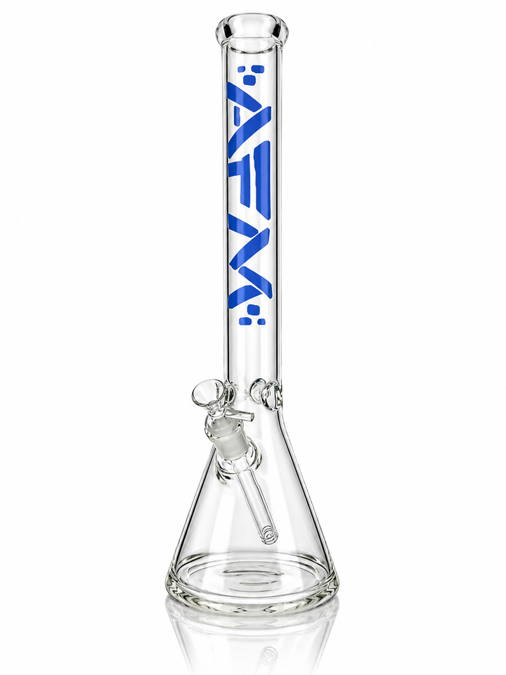 18" AFM Classic Clear Glass Beaker Bong, 5mm Thick