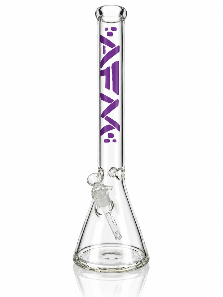18" AFM Classic Clear Glass Beaker Bong, 5mm Thick