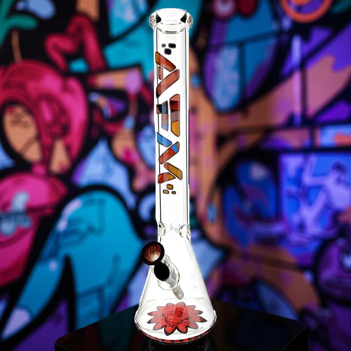 18" AFM Artsy Glass Beaker Bong Bundle Set