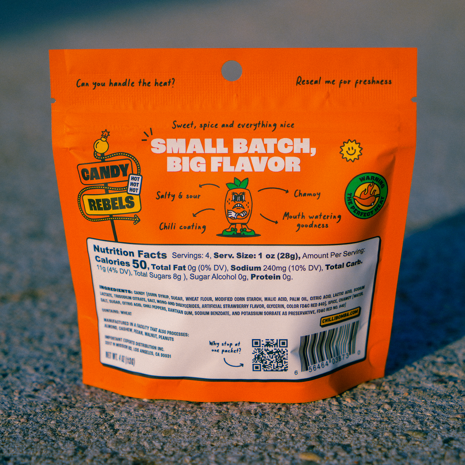 Chilli Bomba Strawberry Belts Chili Chamoy Candy 4oz Bag