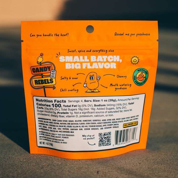 Chilli Bomba Spicy Mango Gummies Chili Chamoy Candy 4oz Bag | AFM Smoke