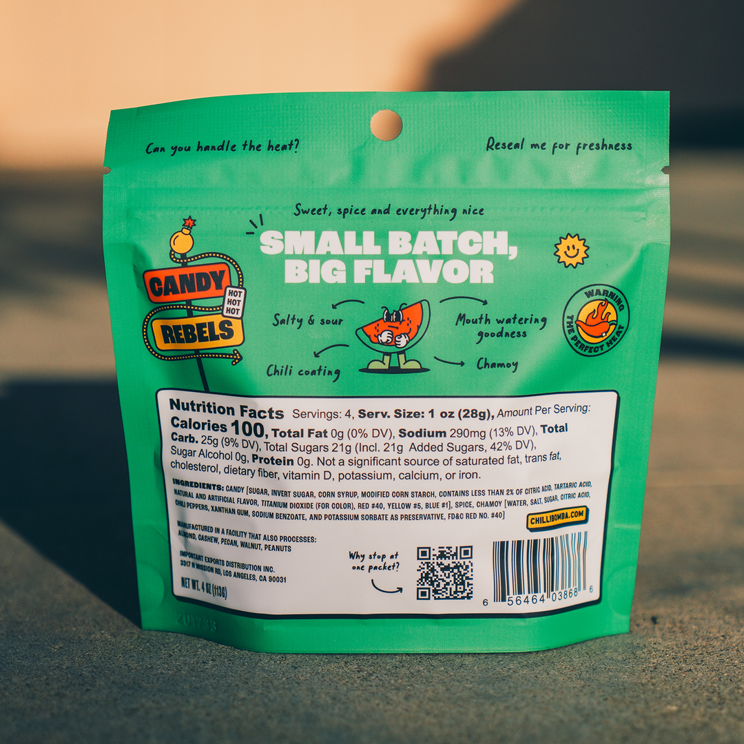 Chilli Bomba Sour Watermelon Chili Chamoy Candy 4oz Bag | AFM Smoke