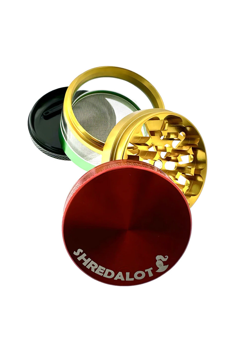 AFM Sir Shredalot Window Chamber 4-Piece Metal Herb Grinder – 63 mm Aluminum Grinder | AFM Smoke