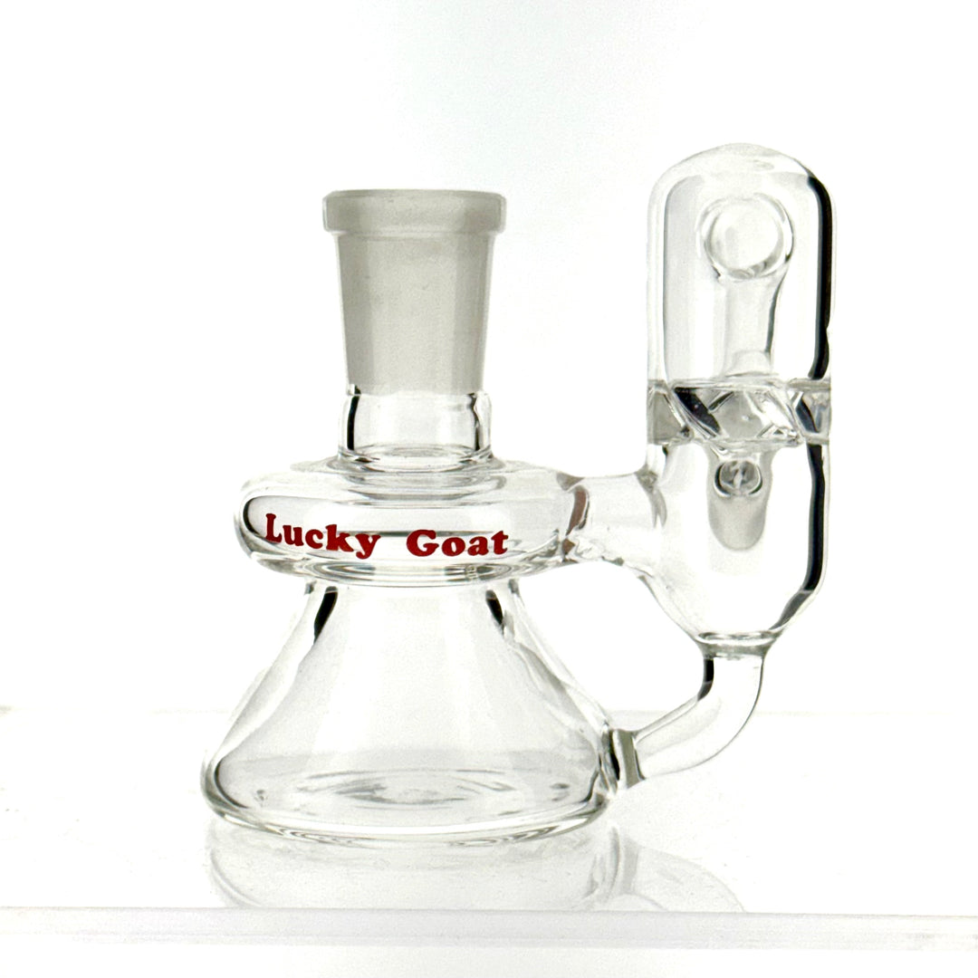 Lucky Goat Vortex Clear Glass 3″ Dry Ash Catcher 14mm Male/ 18mm Male