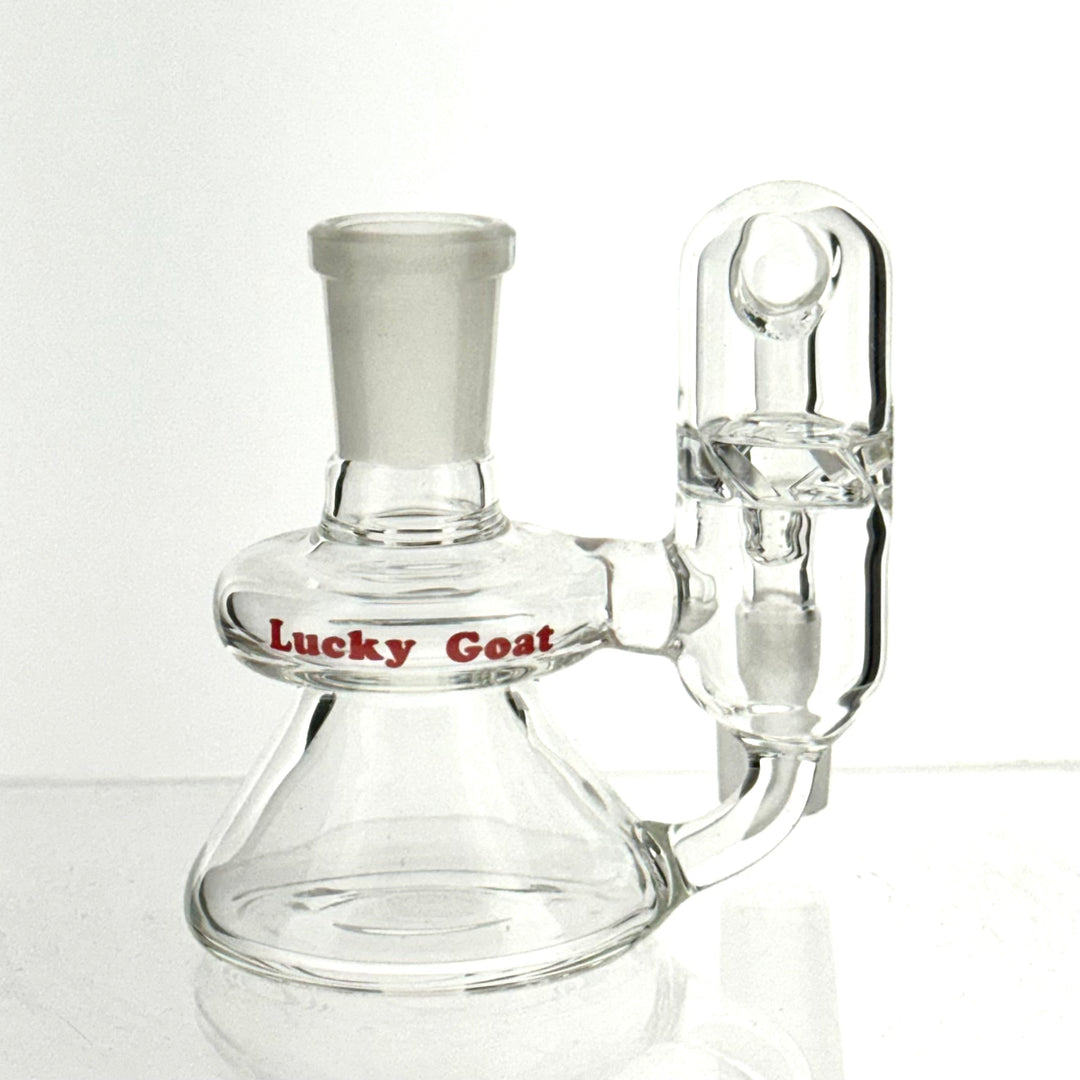 Lucky Goat Vortex Clear Glass 3″ Dry Ash Catcher 14mm Male/ 18mm Male