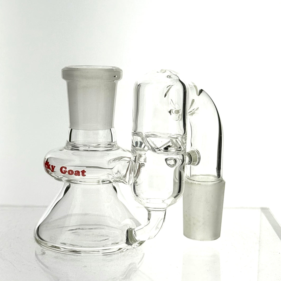 Lucky Goat Vortex Clear Glass 3″ Dry Ash Catcher 14mm Male/ 18mm Male