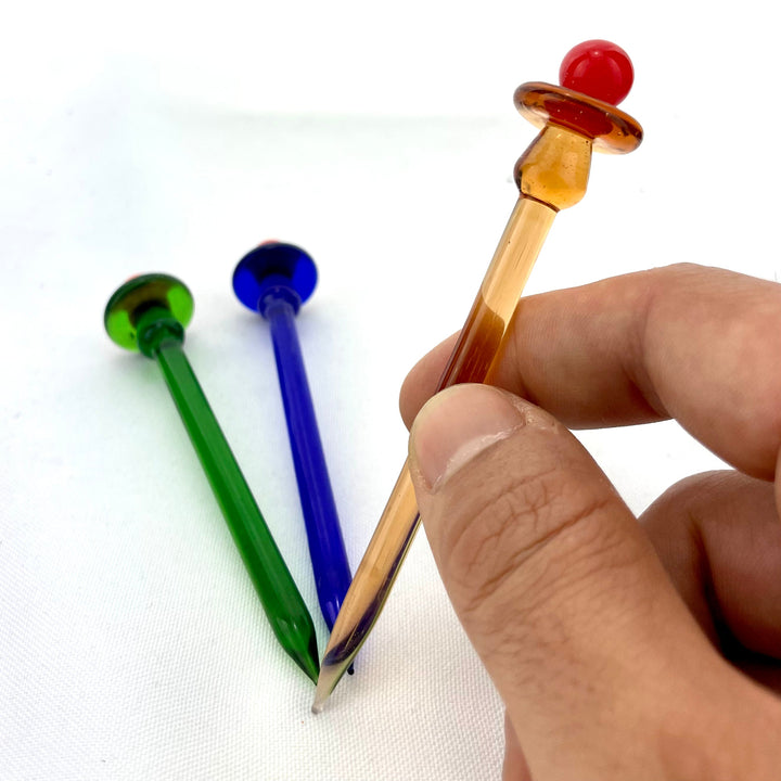 AFM Colored Glass 2-in-1 Dabber &amp; Carb Cap Tool