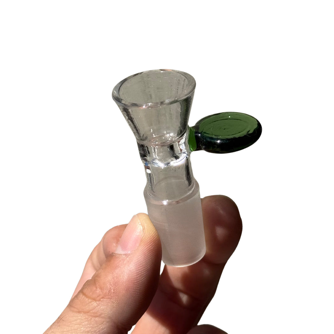 Basic Colored Handle Glass Bowl - 18mm | AFM Smoke