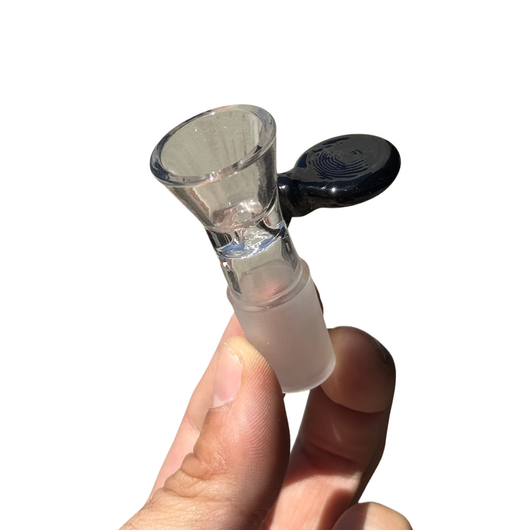 Basic Colored Handle Glass Bowl - 18mm | AFM Smoke