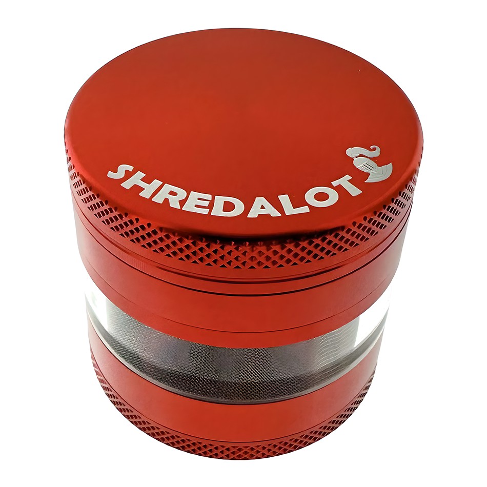 AFM Sir Shredalot Window Chamber 4-Piece Metal Herb Grinder – 63 mm Aluminum Grinder | AFM Smoke