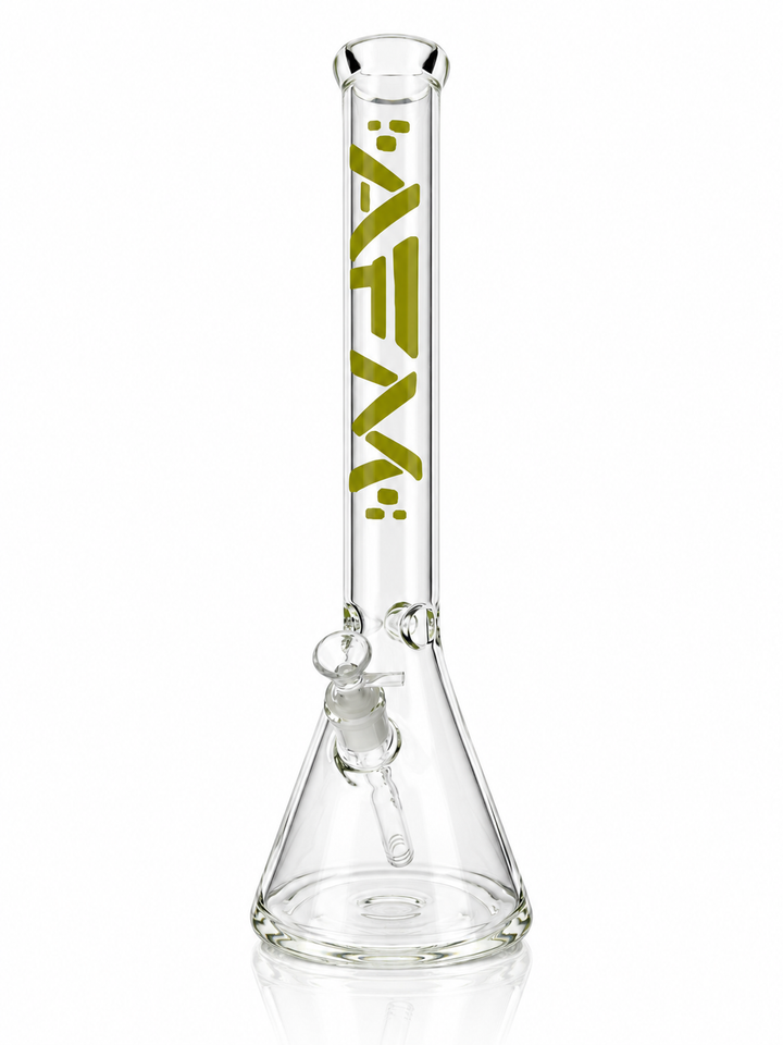 18" AFM Classic Clear Glass Beaker Bong, 5mm Thick