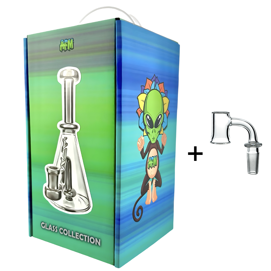 7" AFM Drop Glass Mini Dab Rig + Banger Box Set – Borosilicate Concentrate Rig | AFM Smoke