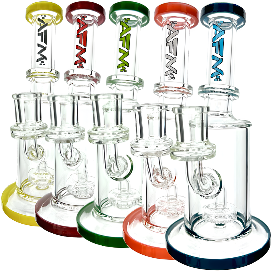 8" AFM Puck Clear Glass Mini Dab Rig