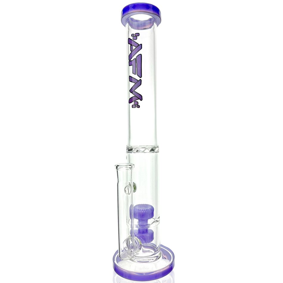 13" AFM Glass Double Puck Straight Tube Bong