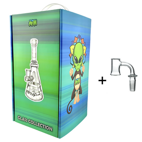 8" AFM Pyramid Clear Glass Dab Rig + Banger Box Set