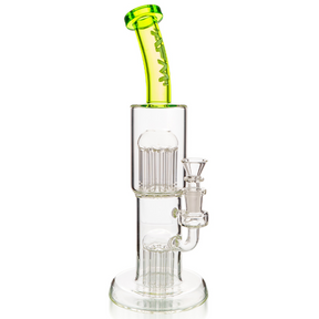 12" AFM Glass Double Cosmos Clear Glass Dab Rig
