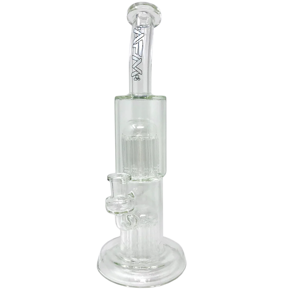 12" AFM Glass Double Cosmos Glass Dab Rig - Clear | AFM Smoke