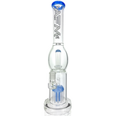 16" AFM Glass UFO Arm Double Perc Glass Straight Tube Bong