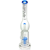 16" AFM Glass UFO Arm Double Perc Glass Straight Tube Bong