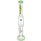 18" AFM Glass Double Shower Straight Tube Bong – Double Showerhead Perc Water Pipe