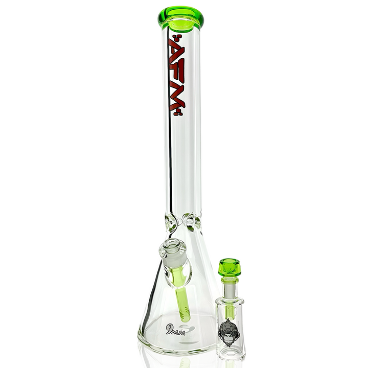 18″ Battleship Glass Colored Lip 9mm Beaker Bong Bundle | AFM Smoke