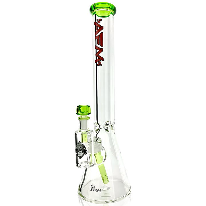 18″ Battleship Glass Colored Lip 9mm Beaker Bong Bundle | AFM Smoke