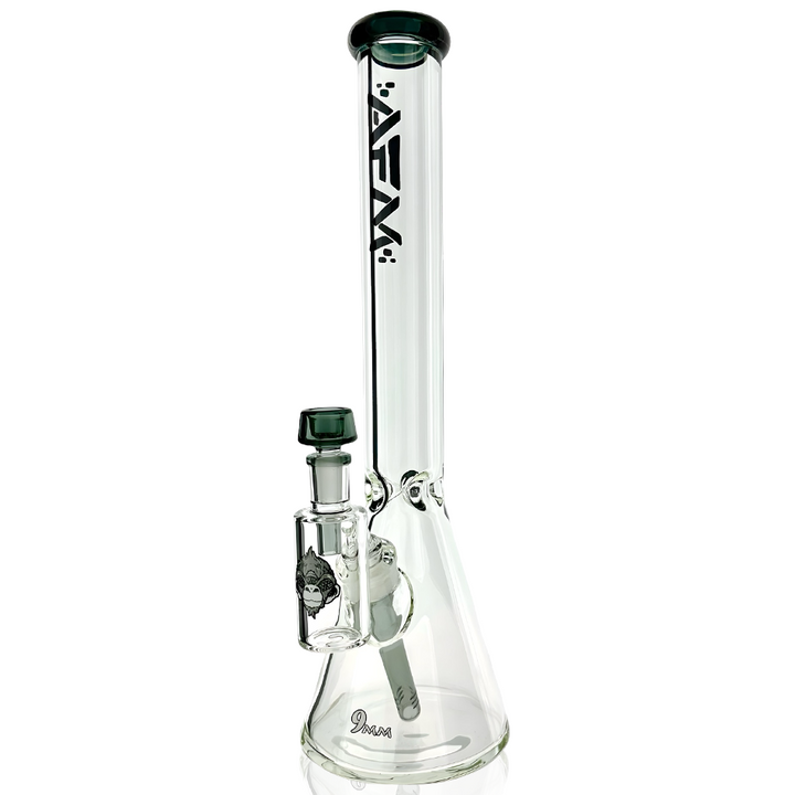 18″ Battleship Glass Colored Lip 9mm Beaker Bong Bundle | AFM Smoke
