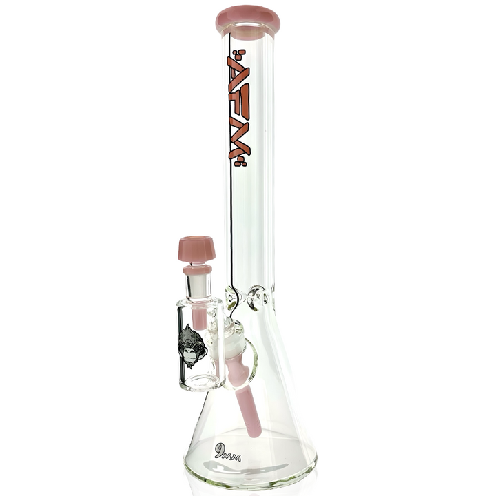 18″ Battleship Glass Colored Lip 9mm Beaker Bong Bundle | AFM Smoke