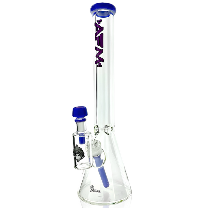 18″ Battleship Glass Colored Lip 9mm Beaker Bong Bundle | AFM Smoke
