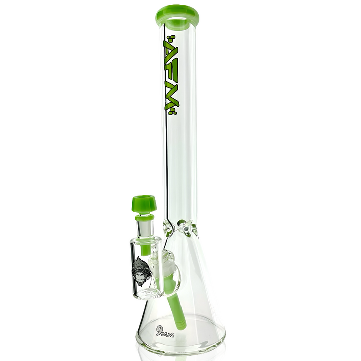 18″ Battleship Glass Colored Lip 9mm Beaker Bong Bundle | AFM Smoke