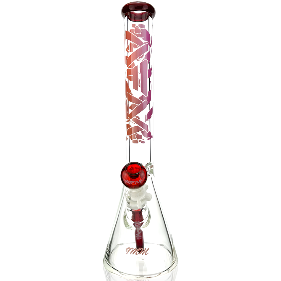 18" AFM Phoenix 9mm Clear Glass Beaker Bong Bundle Set