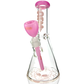 12" AFM Glass Chubbi Beaker Clear Colored Lip Beaker Bong Bundle