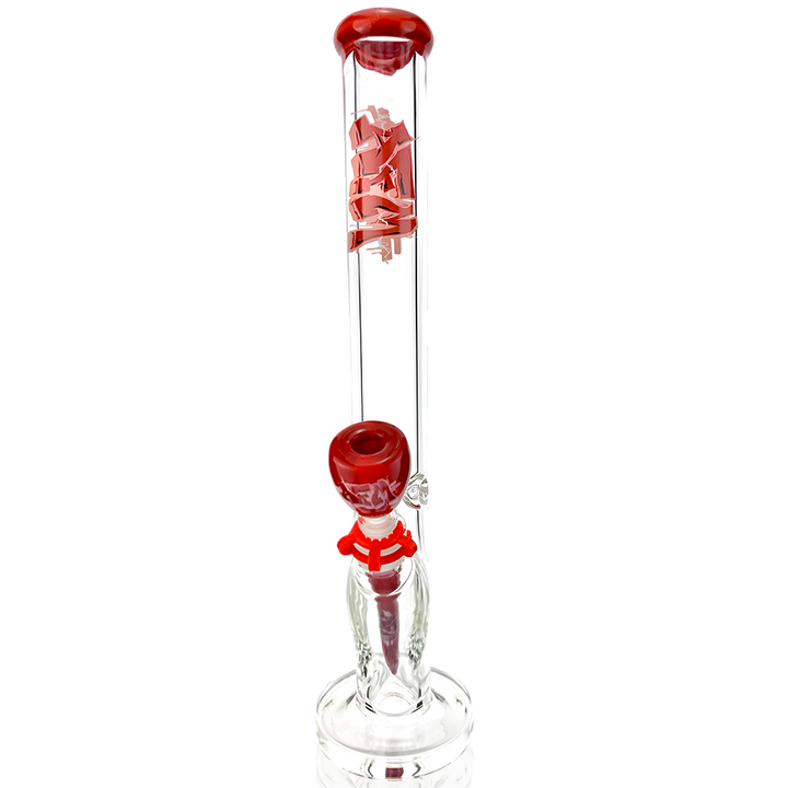 18" Wildstyle Graffiti Colored Glass Straight Beaker Bong | AFM Smoke