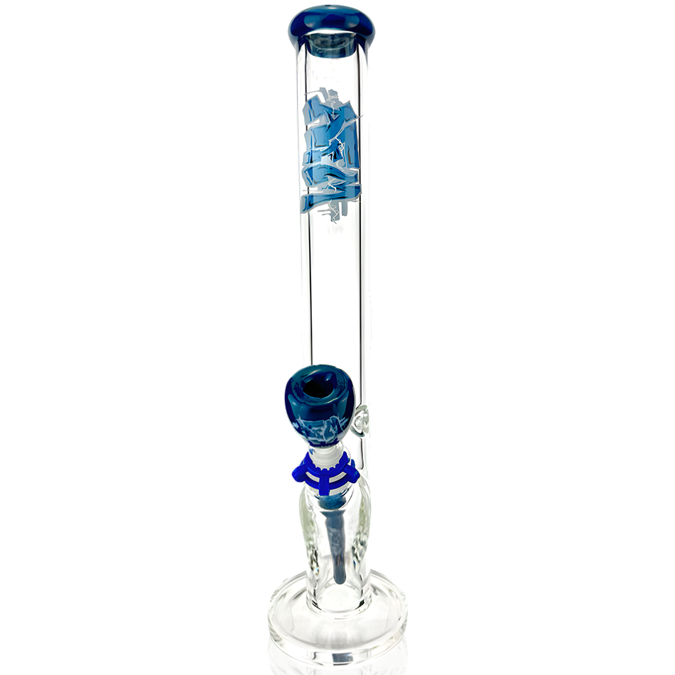 18" Wildstyle Graffiti Colored Glass Straight Beaker Bong | AFM Smoke