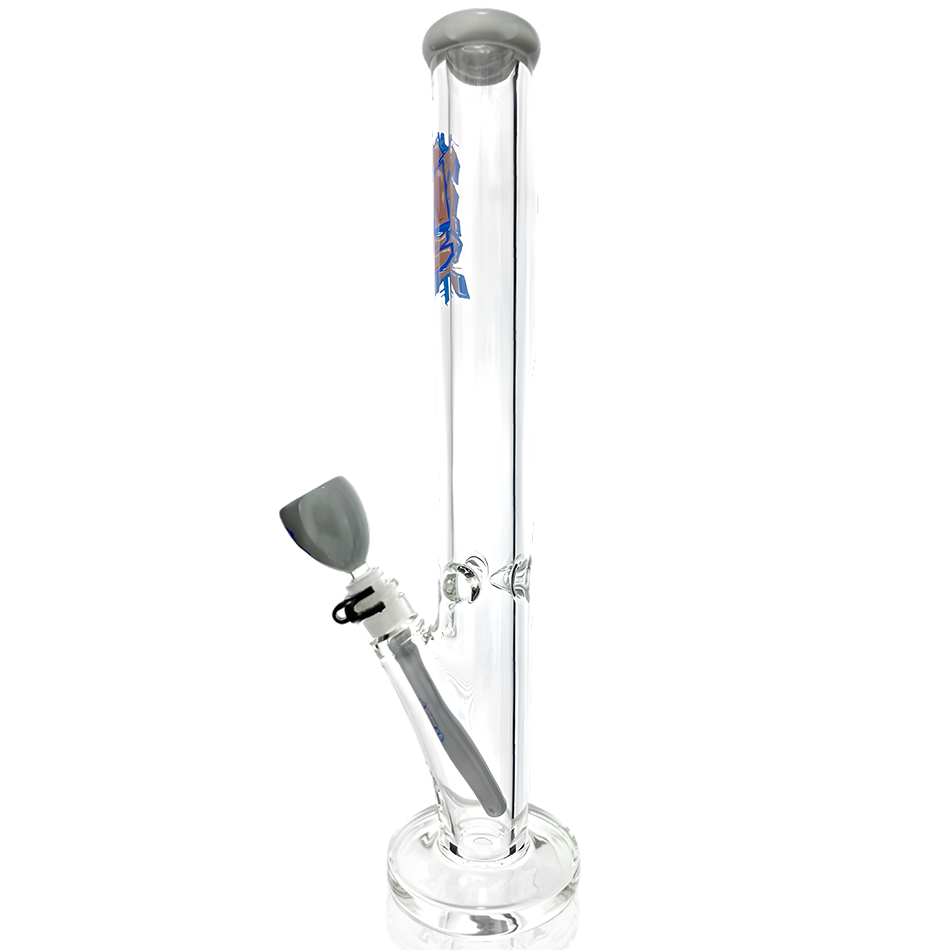 18" Wildstyle Graffiti Colored Glass Straight Beaker Bong | AFM Smoke