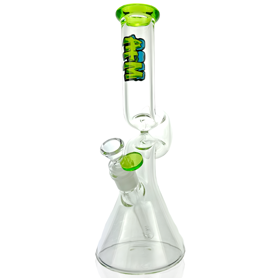 12" AFM Hunchback Colored Lip Glass Beaker Bong | AFM Smoke