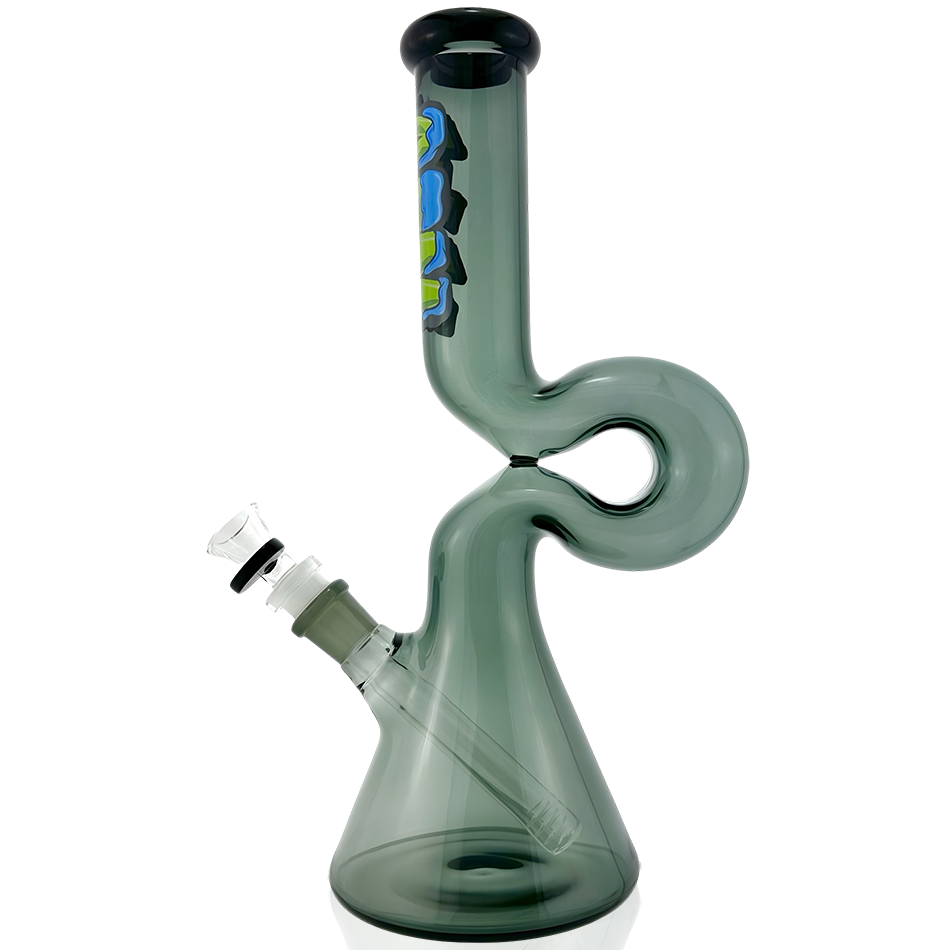 12" AFM Hunchback Full Color Glass Beaker Bong