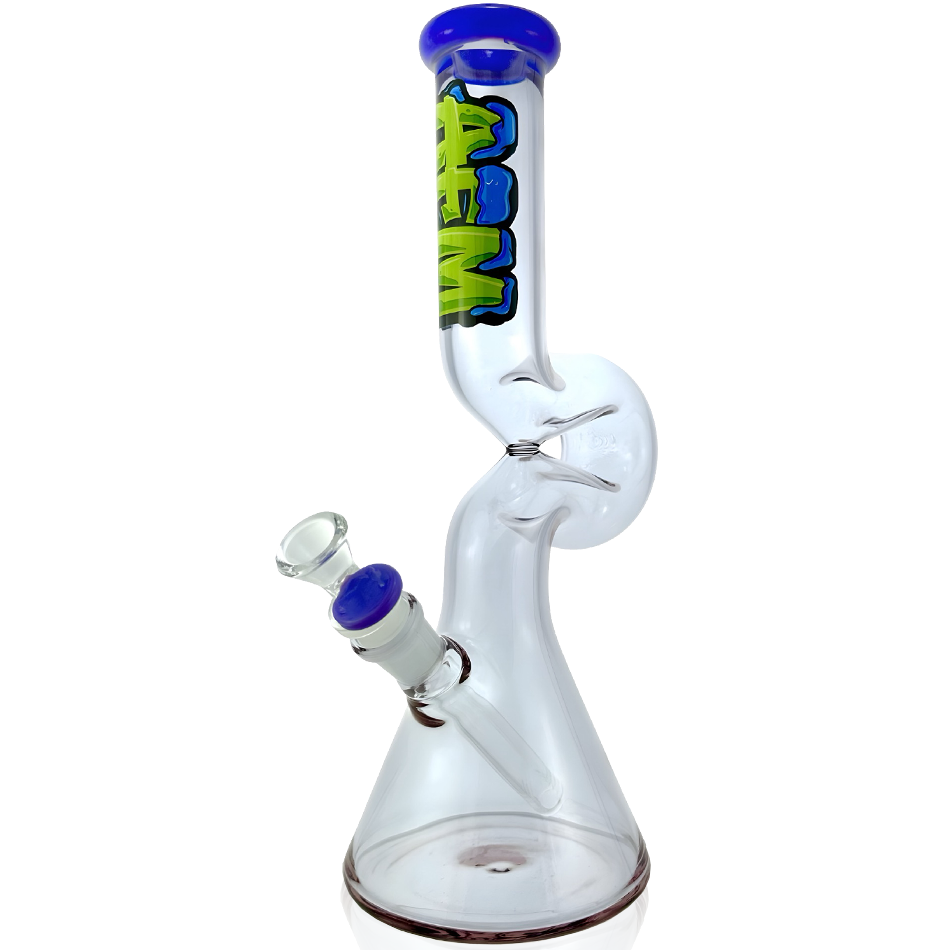 12" AFM Hunchback Full Color Glass Beaker Bong