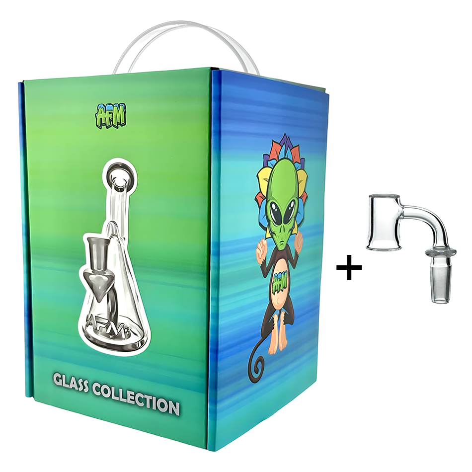 6" AFM Cone Glass Mini Rig + Banger Box Set
