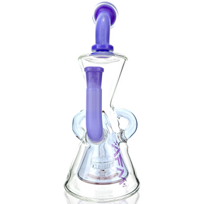 10" Hour Glass Colored Glass Recycler Dab Rig