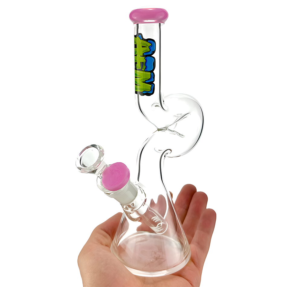 9" AFM Mini Hunchback Colored Lip Glass Beaker Bong