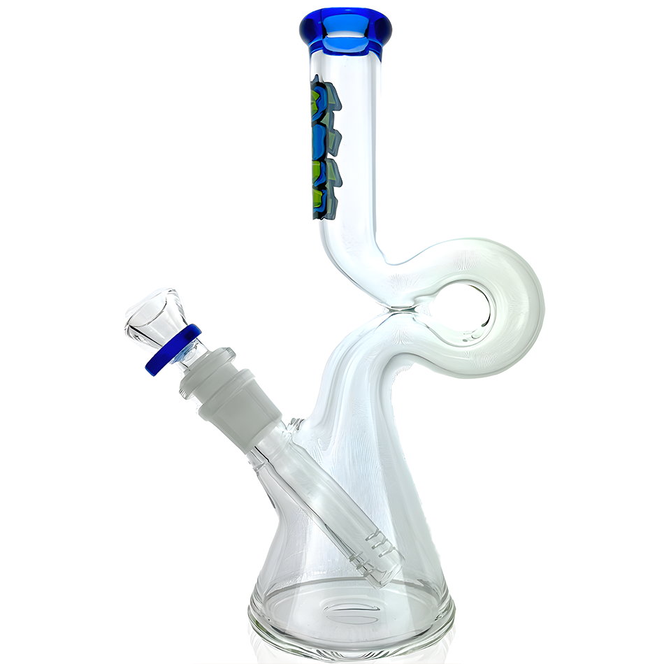 9" AFM Mini Hunchback Colored Lip Glass Beaker Bong