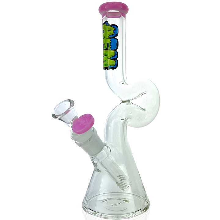9-Inch AFM Mini Hunchback Colored Lip Beaker Bong — Thick Borosilicate Water Pipe