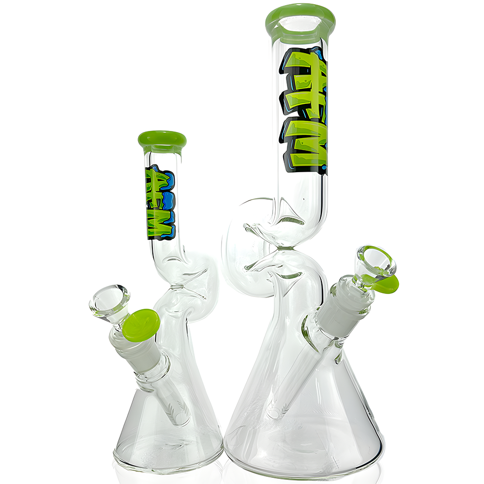 9" AFM Mini Hunchback Colored Lip Glass Beaker Bong