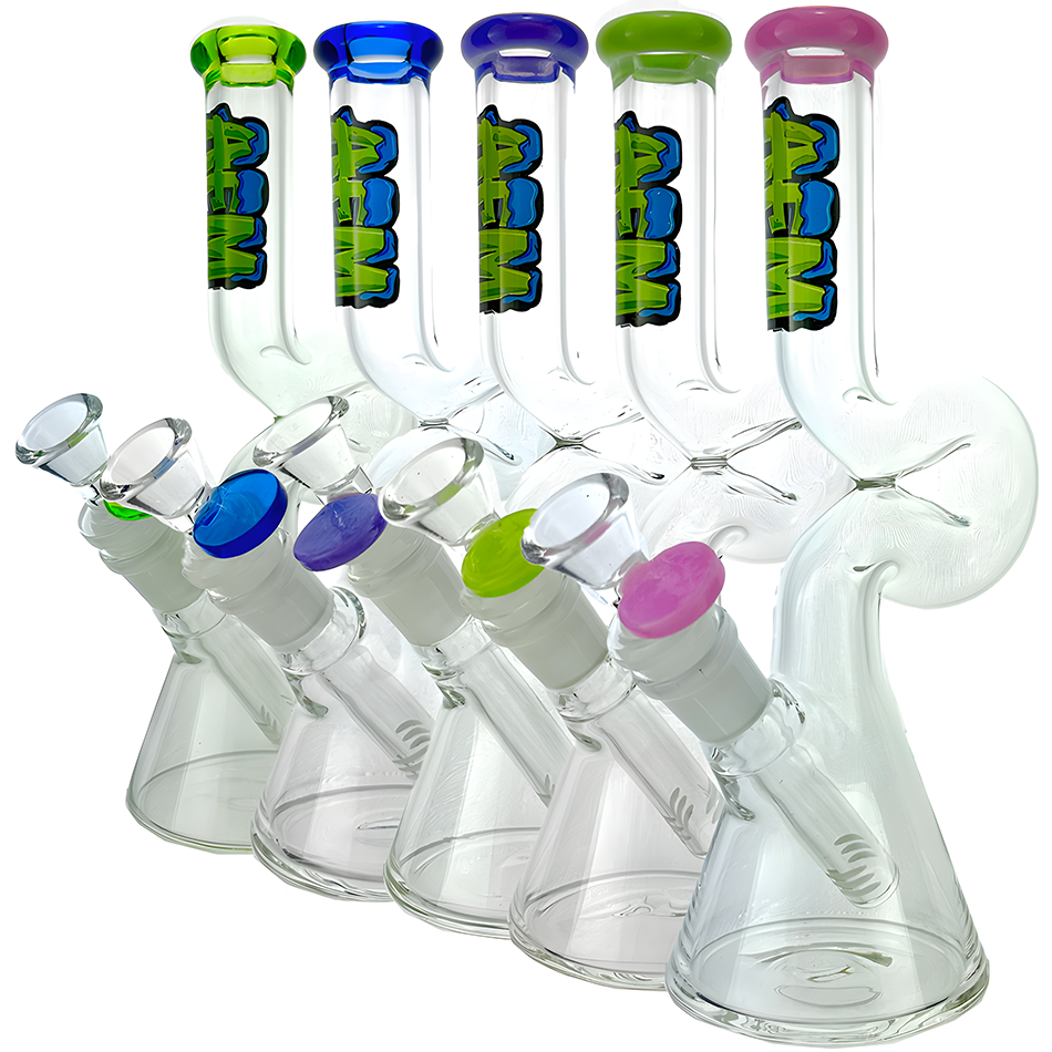 9" AFM Mini Hunchback Colored Lip Beaker Bong | AFM Smoke