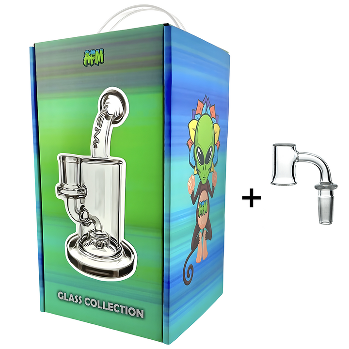 7.5" AFM Mayflower Shower Head Glass Dab Rig &amp; Banger Boxed Set – Borosilicate Concentrate Rig | AFM Smoke