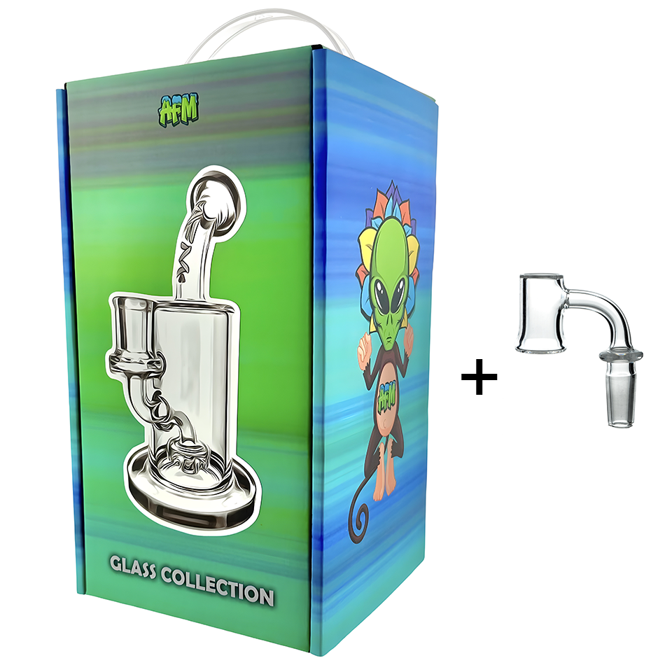 7.5" AFM Mayflower Shower Head Glass Dab Rig + Banger Boxed Set