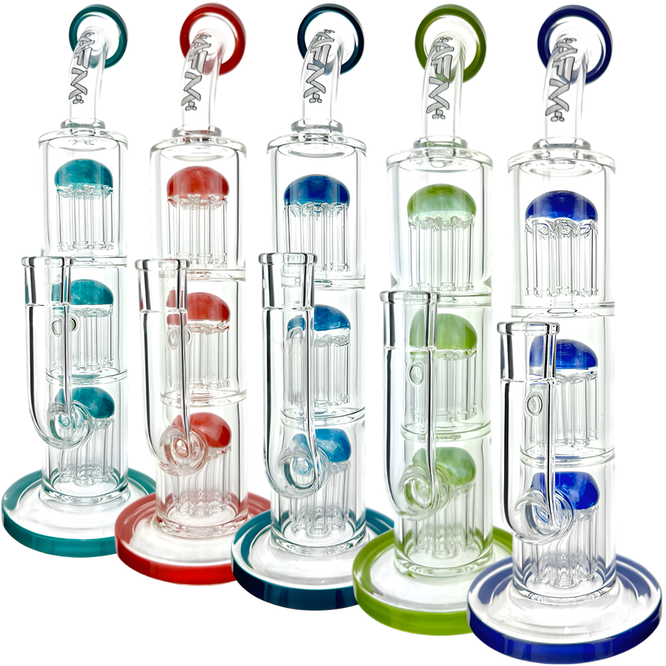 11.5" AFM Glass Triple Arm Perc Glass Dab Rig | AFM Smoke