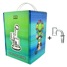 6.5" AFM Killer Colored Glass Mini Dab Rig + Banger Boxed Rig