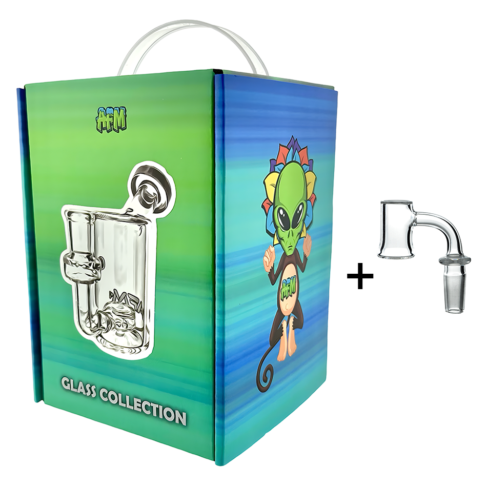 5.5" AFM Tiny Can Glass Mini Dab Rig + Banger Boxed Set | AFM Smoke
